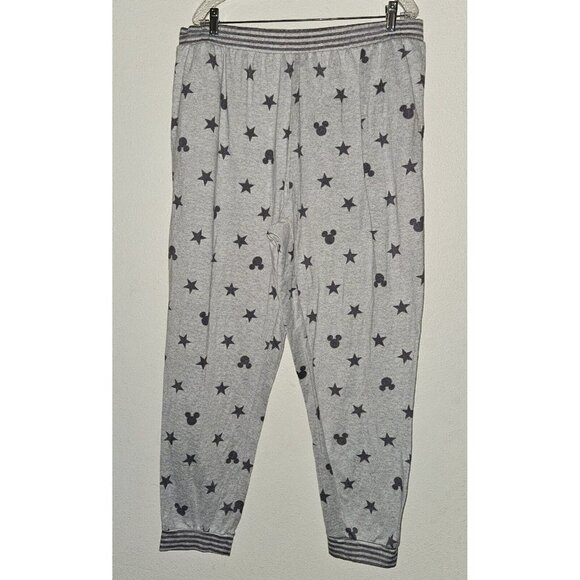 Disney Mickey Mouse 2-Pc Pajamas Lounge Set Top Pants Gray Stars Womens XXL READ - Picture 9 of 16